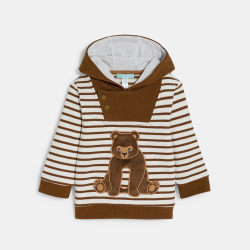 سترة بقلنسوة مخططة ومنمقة...